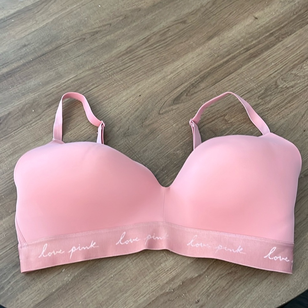 Pink Victoria’s Secret coral bra no underwire 38DD